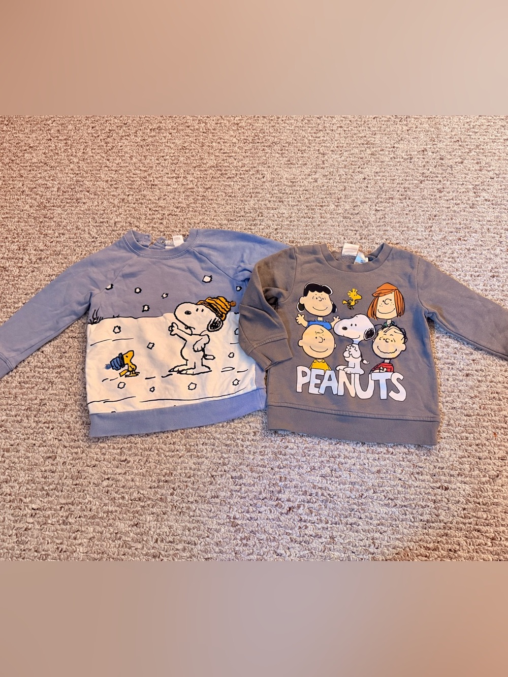 Biys 2T Peanuts Snoopy Blue & Gray Kids Sweatshirts